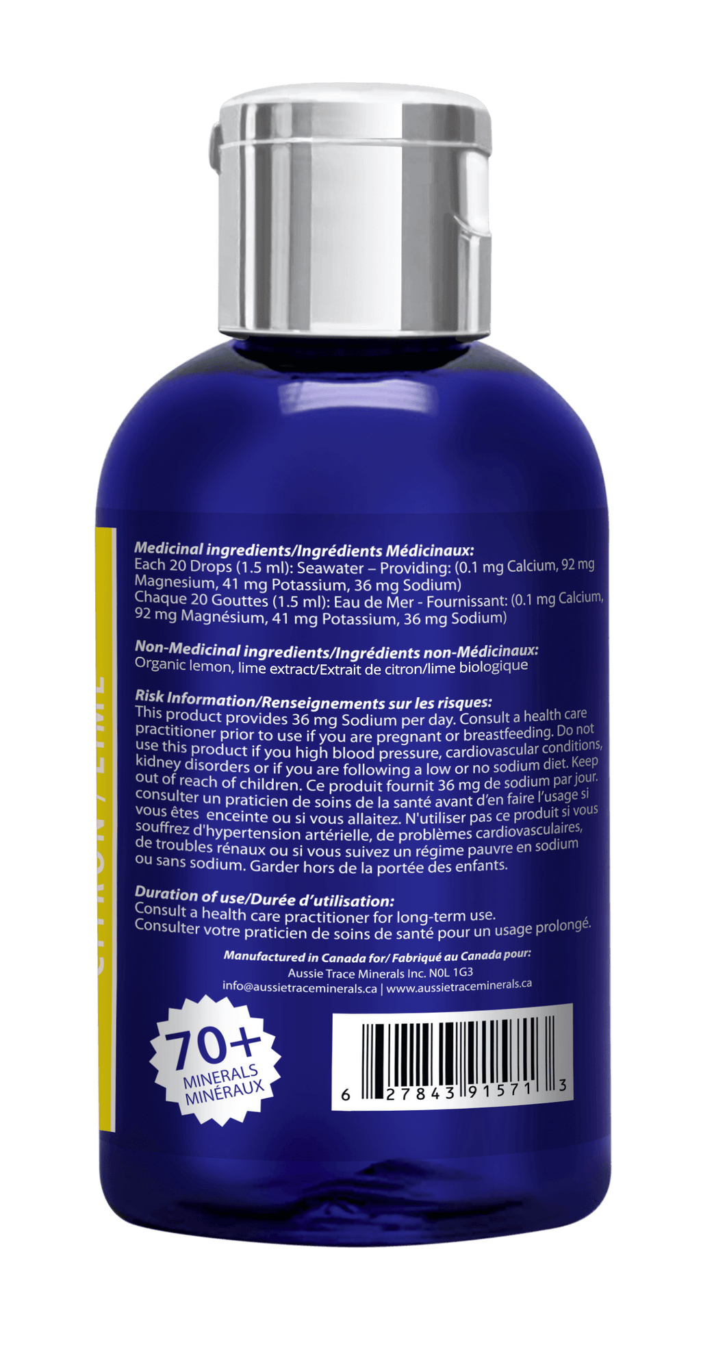 Aussie Trace Minerals Flavoured with Organic Extracts- 60ml