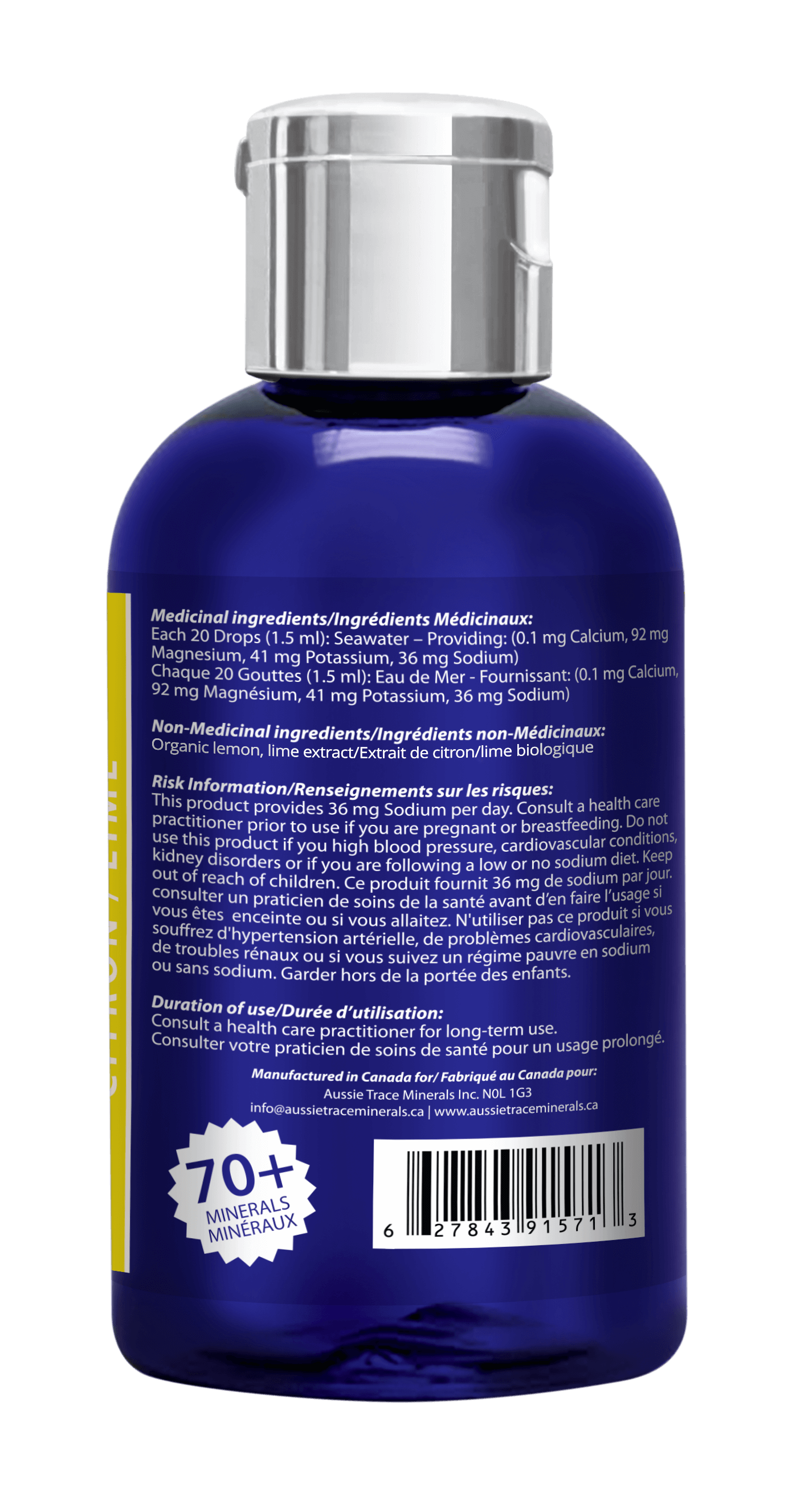 Aussie Trace Minerals Flavoured with Organic Extracts- 60ml