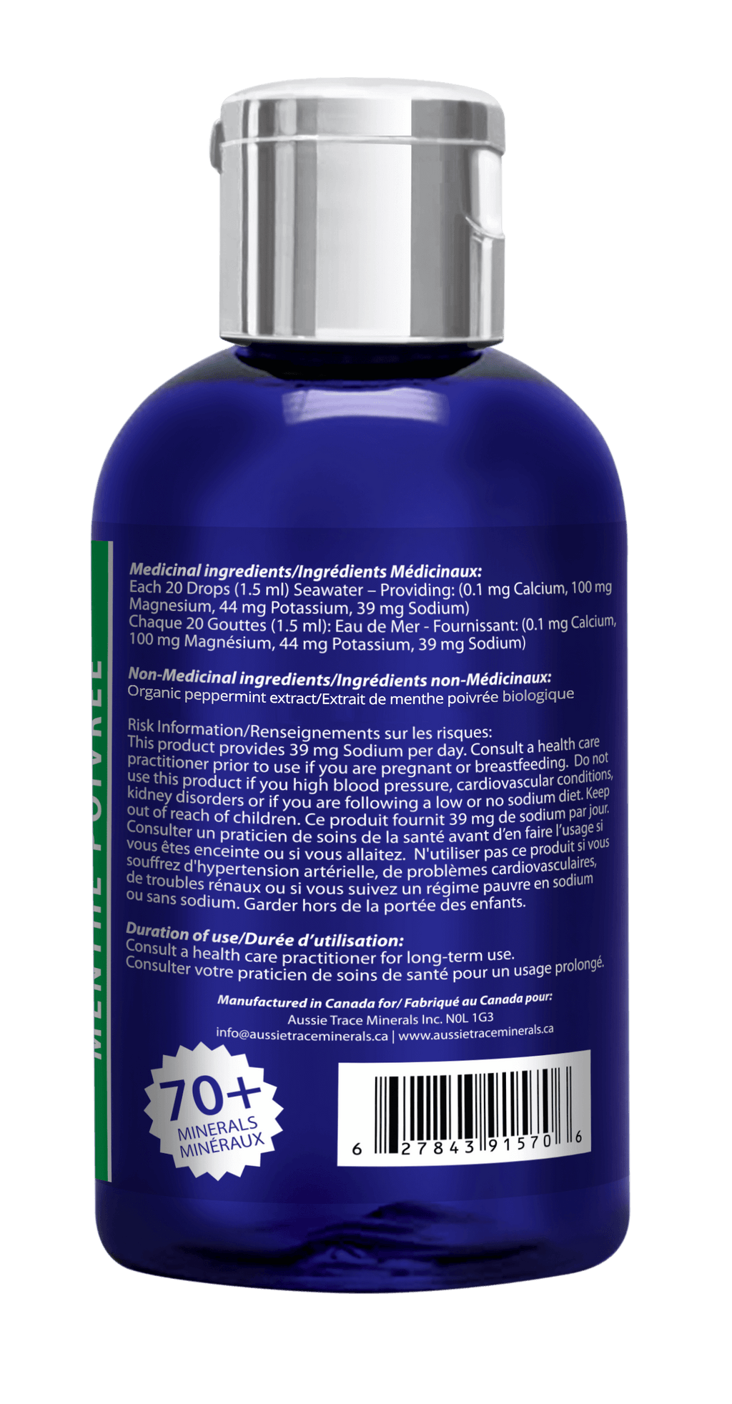 Aussie Trace Minerals Flavoured with Organic Extracts- 60ml